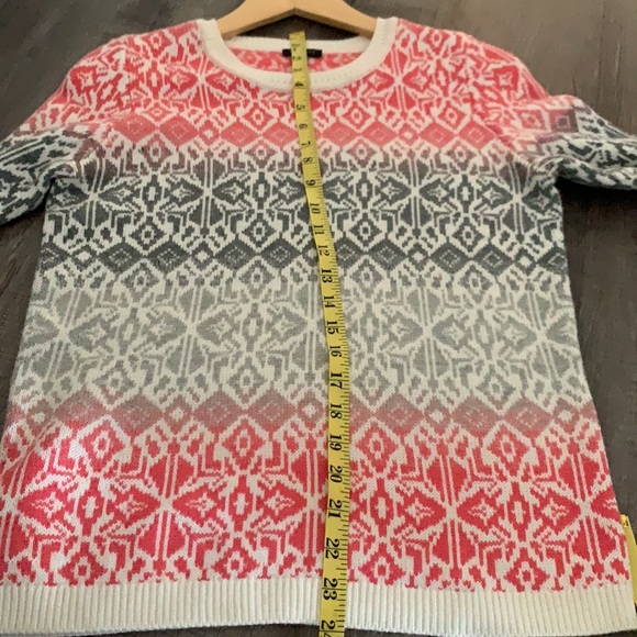 Talbots size small petite patterned lambs wool crew neck sweater classic - Picture 7 of 7
